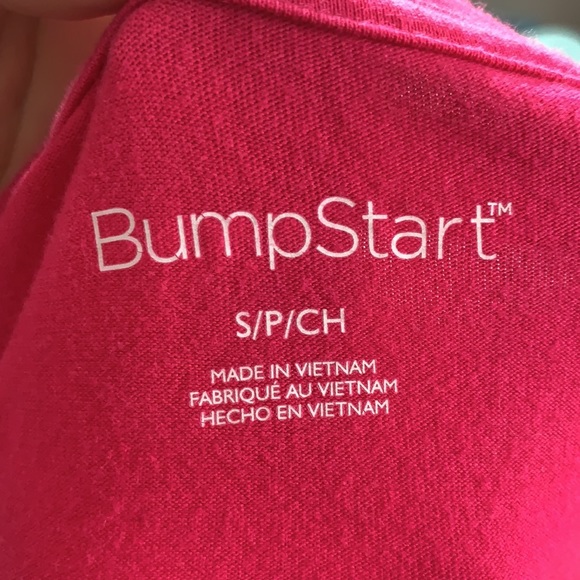 Bumpstart Fuschia Hot Pink Long Sleeve Scoop Neck Ruched T Shirt - Picture 6 of 6